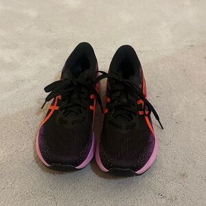 Asics Black and Pink Athletic Shoes